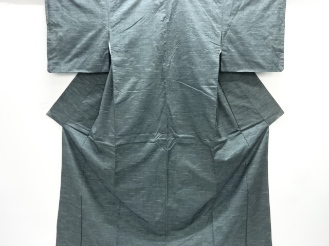 乱れ格子織り出し手織り紬着物